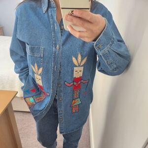 Three Rivers vintage denim button-down t-shirt